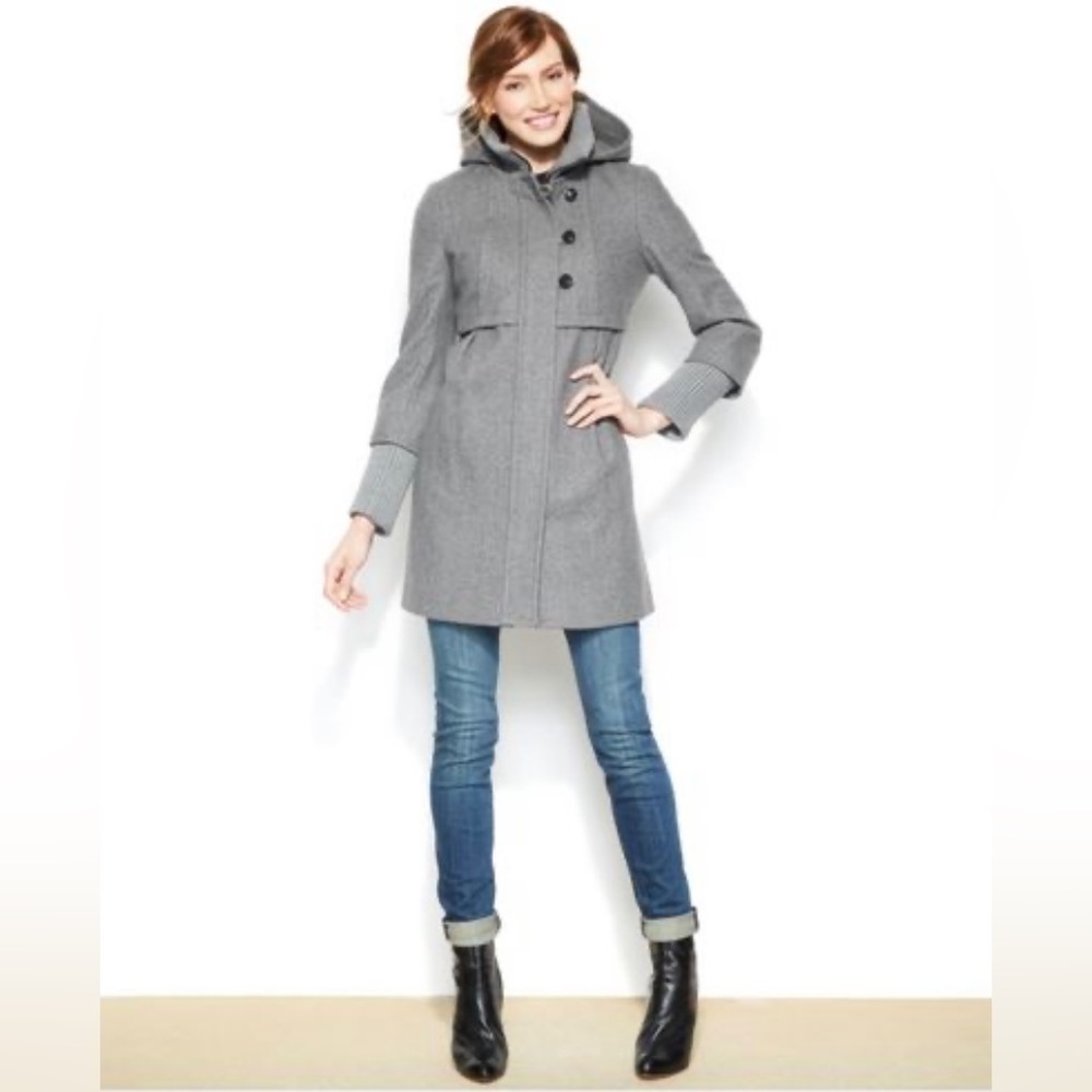DKNY coat baby doll wool blend empire waist size 6 small